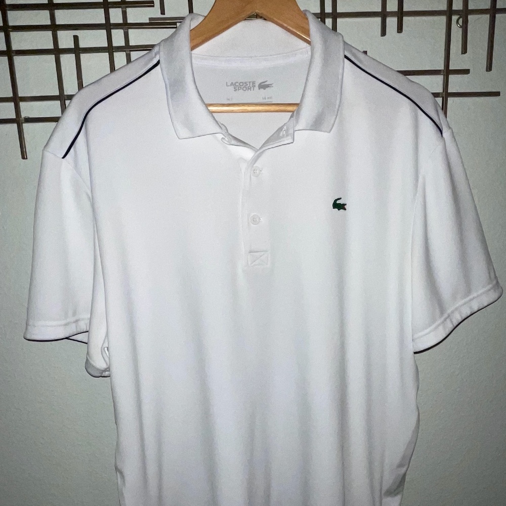 Lacoste Sport Polo Shirt Mens White Performance Polo XXL FR 7